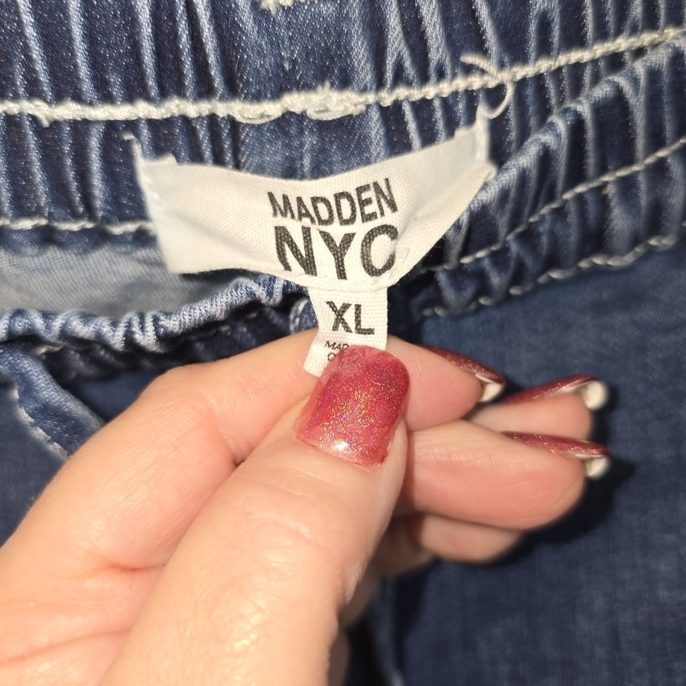 Madden NYC Wide Leg Cargo Drawstring Waist Skater Jeans Size XL - Picture 11 of 14